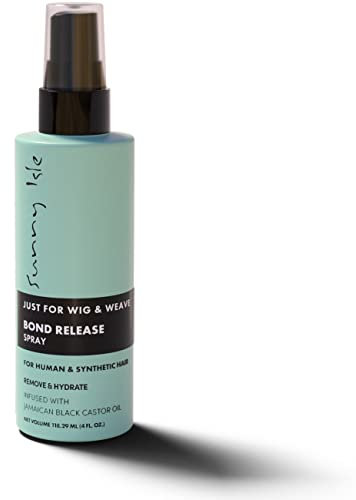 Sunny Isle Just for Wig, Weave, Braid, & Extensions Bond Release Spray 4oz | For Synthetic & Natural Wig | Jamaican Black Castor Oils | Alcohol-Free Hairspray