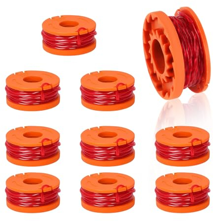 10 Pièces Bobine Fil Coupe Bordure Compatible - Ø 1,65mm & 3m avec Coupe Bordure, WA0004.1/WA0010 Bobines de Coupe de Rechange, Bobine de Fil Debroussailleuse