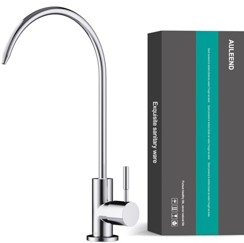 AULEEND Grifo de ósmosis inversa de latón 100% sin plomo, sistema de filtro de agua para fregadero, adecuado para la mayoría de sistemas de ósmosis inversa o filtración de agua, grifo de agua potable