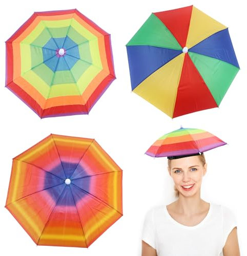 FENGQQKJ 3 Pcs Umbrella Hat Headband Umbrella Fishing Cap Head Umbrellas Adult Mini Umbrellas Hat Kids for Adult, Kids