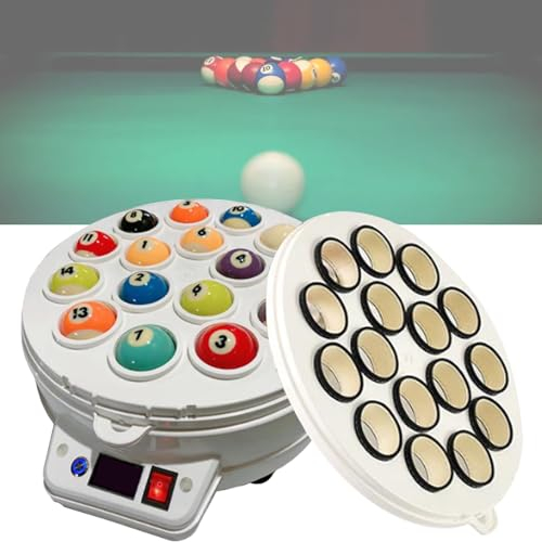 Spdazzleburst Automatischer Billardkugelreiniger, 16 und 22 Bälle, 2-in-1-Reinigung, Wartung und Polieren, EIN-Knopf-Start, für American-British-Billard-Set