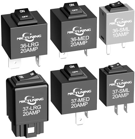 MICTUNING 9038 Relay Bypass Switch Kit Replacement for 9036 9037, Diagnostic Tester Scan Tool for Fuel Pump, Lights & Motors, Compatible with GM BMW Audi Chrysler VW, 6-Pack