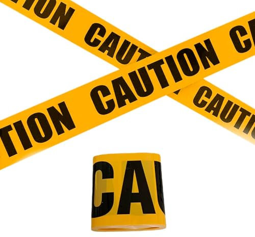 WANGENPING Polizei Absperrband, Warnband Gelb Schwarz, 7.5 cm x 20m Gelbes Warnband, Gefahr Warnung Absperrband, Klebend Reissfest Sicherheitsmarkierung, für Arbeitsplatz Gefahrenzone