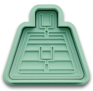 Footballfeld Keksausstecher 2-teilig – Schwarz – Ausstechform mit Prägung – PLA 3D-Druck – Keksform für American Football Fans – Geschenkidee für Spieler, Trainer & Super Bowl Partys