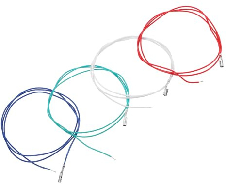 TOPBATHY 4 pezzi Cavi di Ricambio per Testina Giradischi Colorati Rosso Bianco Blu Verde Accessori per Braccio Giradischi e Fonografo Fili Piombo Facili da Sostituire per Trasmissione