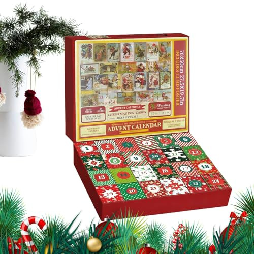 Calendrier de l'Avent Jouet 2025 - Puzzle de Noël, Calendrier Compte à Rebours 24 Jours Avec Puzzle - Pour Hommes Femmes Filles Jeunes Adolescentes Épouse Mari Fils Fille Famille