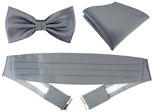 TigerTie kummerbund införingsduk satin fluga i enfärgat uni – skärpa bindel