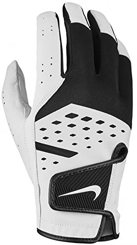 NIKE N.100.0502.262.LG Carta Guantes de Golf de fútbol para Hombre Tech Extreme VII R/H-L, Blanco Perlado/Blanco, M/L