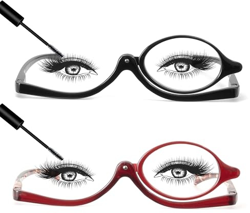 JM Makeup läsglasögon förstora nedåt smink läsare för kvinnor, 2-pack, +1.5