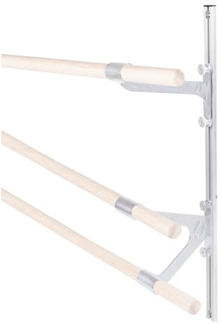 Sport-Thieme Ballett Schiene für Ballettstangen Wandhalter | Stufenlos höhenverstellbar, für Einzel und Doppel Wandhalter | Leicht abnehmbare Wandhalterung | Metall | Silber