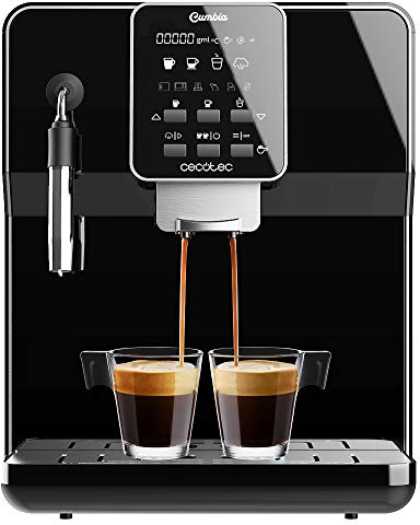 Cecotec Cafetera Superautomática Power Matic-ccino 6000 Serie Nera S. 1350 W, 19 Bares, Modo Auto 1-2 cafés, Calentamiento Rápido, Pantalla LCD, Depósito café 250gr, Molinillo Integrado, 1,7 L