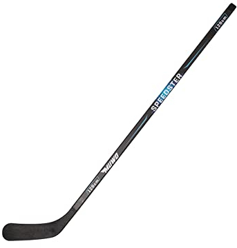 MUWO Eishockeyschläger für Kinder, Jugendliche, Erwachsene aus Birkenholz für rechtshändige Anfänger und Fortgeschrittene in den Längen 128, 148 und 166 cm schwarz (Blau, Kinder 128 cm)