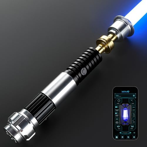 G4E - Spada laser con app Bluetooth, oscillazione fluida, 16 font audio, cambio colore RGB infinito, controllo del movimento, RGB v3.0 aggiornato, spada luminosa per adulti e cosplay (Obi RGB