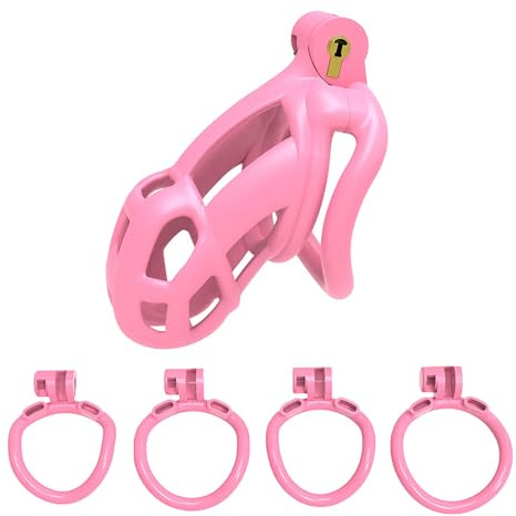 Pink Male Chastity Cage Small Peniskäfig Klein Cock Cage Sissy Keuschheitskäfig Herren Extrem Keuschheitsgürtel Sex Spielzeug Für Paare -A519 (Small,Bend Ring)