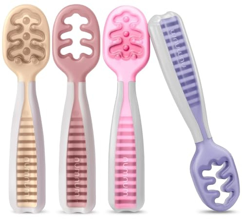 NumNum Baby Spoons Self Feeding 6 Months, 4-Pack Sweet Dreams