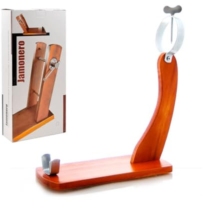 TradeShopTraesio - PORTAPROSCIUTTO Gondola CILIEGIO Legno FINE Porta Sostegno PROSCIUTTO Gourmet