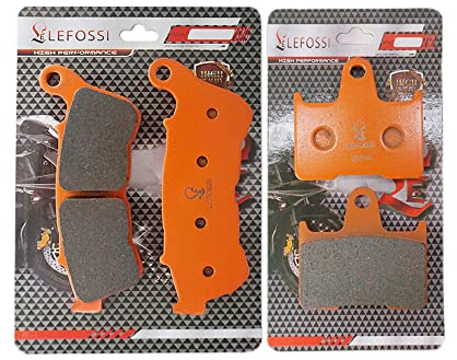 LE LEFOSSI moto Fibre de Carbone Plaquettes de Frein Avant et Arrière Pour Compatible avec Harley Davidson XL 883 N Iron XL 883 L Superlow XL 1200 X Forty Eight 2014-2021 FA640F FA254R