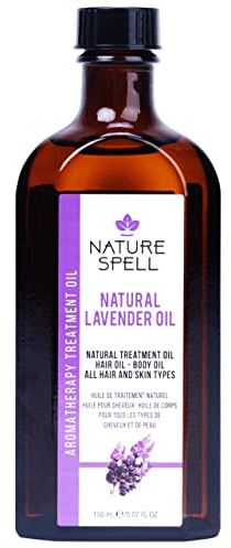 Nature Spell Lavendelöl für Haar & Haut 150 ml, Gegen Schuppen & juckende Kopfhaut, Fördert erholsamen Schlaf, Hergestellt in Großbritannien