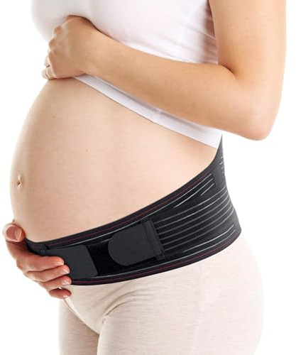 ORTONYX Maternity Support Belt - Back, Pelvic, Hip, Abdomen, Sciatica Pain Relief - Pregnancy Brace - S-M Black