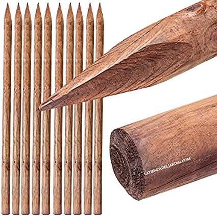 Suinga Pack 10 Estacas para Arboles 150 cm Ø 5 cm | Tutores con Punta | Poste para Vallas, Jardin y Plantas | Poste de Madera| Soporte para arboles