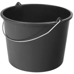 Toolland Cubo de construcción, Redondo, plástico, Negro, 12 litros