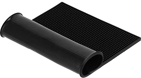 Tappetino da Bar, Tappetino da Barbiere in Gomma Antiscivolo Tappetino da Bar Nero Tappetino Antigoccia per Piano di Lavoro(45x30x1 cm)