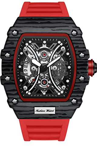 rorios Herrenuhr Wasserdichter Quartz Uhren mit Datum Design Leuchtend Uhren Klassisches Tonneau Armbanduhr für Männer