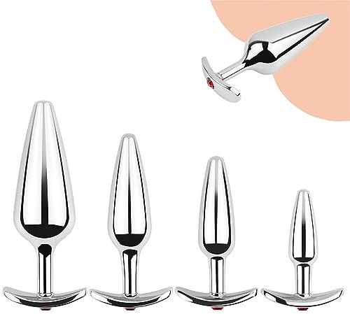 Axcroo Edelstahl Analplug Analkugel S/M/L/XL Metall Buttplug mit T-Bar Basis Analdildo Anal Stecker Butt Plug Buttpluck G-Punkt Prostata Stimulator Bondage Anfänger Sexspielzeug für Frauen Männer (XL)