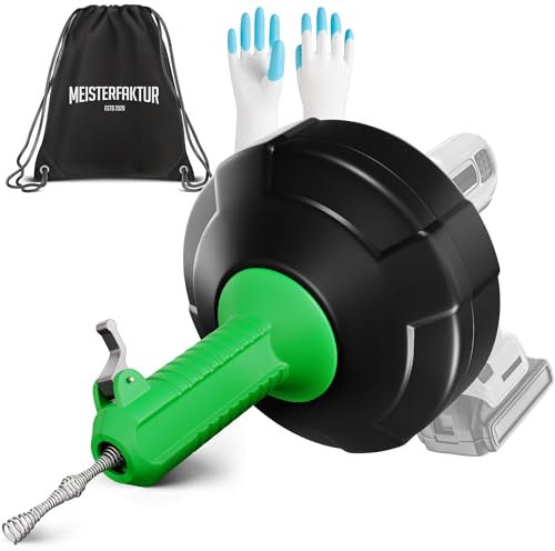 Meisterfaktur Furet Déboucheur Canalisation [15M] - Fonction Automatique - Furet Plomberie Idéale avec Poussée Automatique - Spirale de Nettoyage de Tuyaux pour Vrais Bricoleurs !