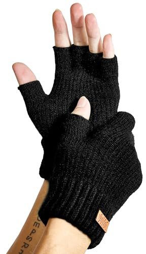 JYUYNY Guanti senza dita - Guanti Mezze Dita Invernali,Guanti Termici Caldi Guanti Senza Dita Fingerless Gloves Guanti in Maglia Unisex per Uomini e Donne