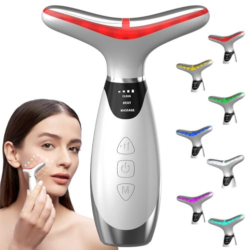 Gesichtsmassagegerät,V Shape Face Gerät, Gegen Falten,doppelkinn entfernen, 3 Modi,7 Farben LED Face Lifting gerät,45°C,Massager gerät für Lifting Straffung Gesichtsmassage