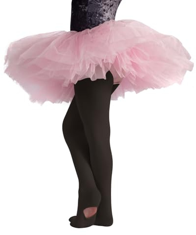 CALZITALY Medias de ballet convertibles para niñas, panty microfibra, 80 den, 4-6, 8-10, 12-14 años, calcetería Italiana