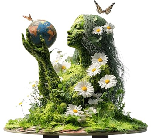 Adornos de jardín de Hadas de Belleza, estacas de Maceta 2D, Estatua de Hada de árbol de Hombre, estaca de acrílico para jardín, Figuras en Miniatura Hechas a Mano para decoración de césped