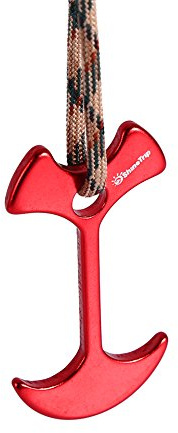 KIMISS Estacas de Aluminio para Tienda de Campaña, Estacas para Acampar en Cubierta, 4 Anclajes de Cuerda de Viento Resistentes para Uso (Rojo)