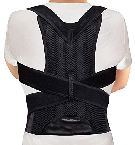 WONFAST Back Brace Posture Corrector, Adjustable Posture Back Brace Support Shoulder Straightener Trainer Waist Belt Upper and Lower Back Pain Relief for Men Women Body Correction(4X-Large/50-54)