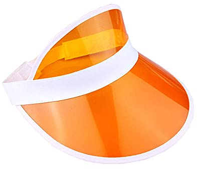 The Glowhouse Unisex Sonnenvisier - im Retro-Stil der 80er-Jahre - für Golf, Tennis, Junggesellenabschiede & Pokerpartys - Neonfarben - Orange - Einheitsgröße