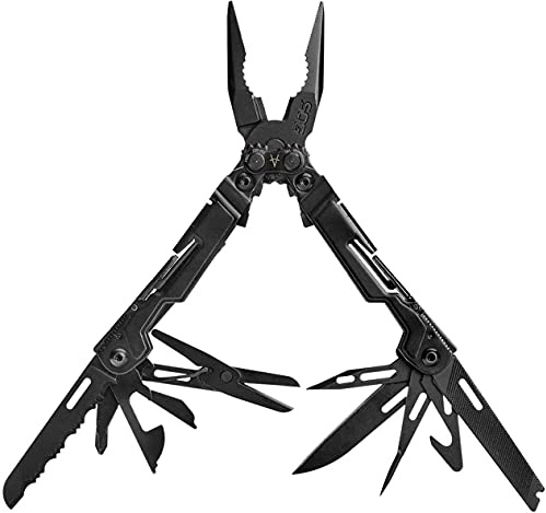 SOG PowerPint Mini Compact Stainless Steel Multi-Tool, 18 Lightweight Specialty Tools & SOG Multitool Pliers Pocket Knife, Black