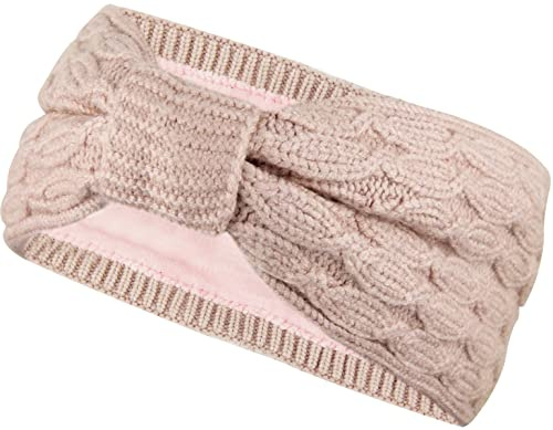 Frentree Stirnband Damen, Strick Haarband im Twist Knoten Schleife Design, Ohrenschützer Mädchen mit weichem Fleece Innenfutter