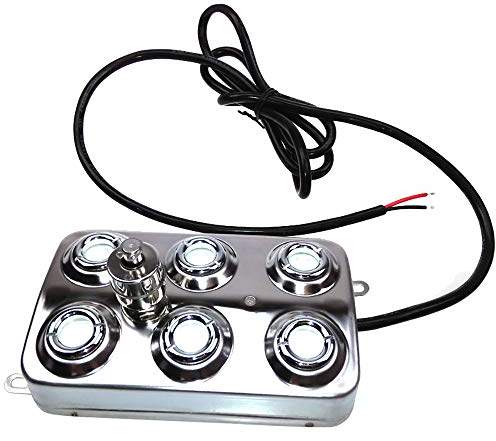 LeTkingok Ultraljudsdimma med 6 huvuden, dimma, luftfuktare i rostfritt stål aeromist hydroponik nebulisator vattenfontän damm atomizer
