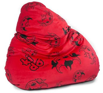 Diablo Kindersitzsack KIDO Sitzsack mit Füllung Gaming Sessel Beanbag PVC-Beschichtung Wasserabweisend 110 cm x 70 cm x 110 cm (Rot-Schwarz)