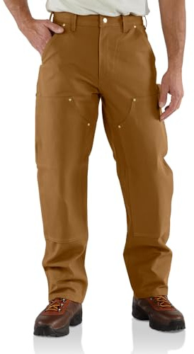 Carhartt Men's Iconic B01 Firm Duck Double-Front Dungaree, Carhartt Brown, W34 x L34