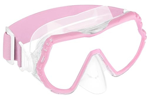 Gafas de buceo para niños, gafas de natación para niños, niñas, adolescentes, máscara de esnórquel con cubierta nasal, antiniebla, antifugas, máscara de buceo (rosa pulso)