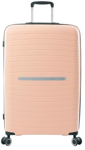 TOTTO - Maleta Rígida Grande, Modelo Wave, 50 x 75 x 30 cm, Capacidad 81 L, Resistencia a Impactos, Ruedas Dobles 360º, Manija Telescópica, Correas Compresión Internas, Candado TSA, Color Bellini