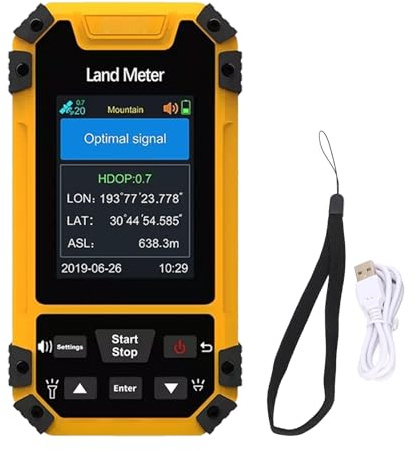 Medidor de área Terrestre Portátil Profesional con Pantalla a Color de 2,4 Pulgadas, Indicaciones de Voz, GPS para Instrumento de Medición Topográfico, Diseñado para Brindar