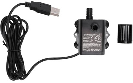 DC 5V 4.8W Submersible Pump with Adjustment & USB Interface, 300L/H Rate, 300cm Lift, for Fish Tanks & Pond Fountains.