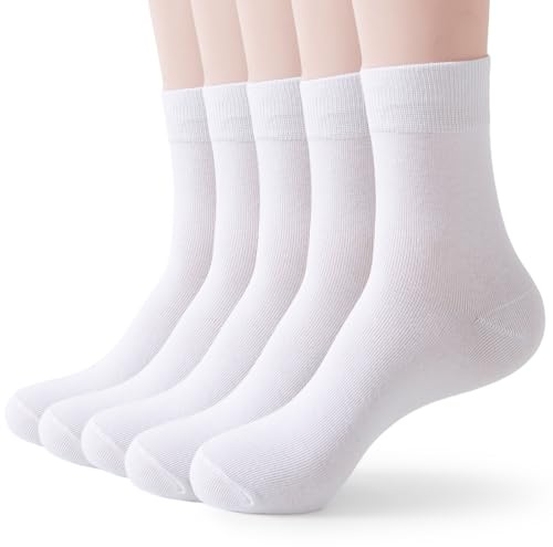 Wamicu Chaussettes Femme, 5 Paires Fines Chaussettes Unisexes en Coton Peigné de Sport Super Douces Respirantes, Taille 35-38