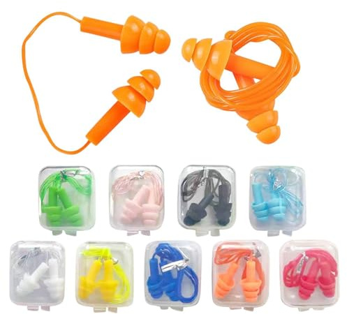 9 Pares De Tapones Para Los Oídos De Silicona, Equipados Con Caja De Almacenamiento De 9 Piezas, Productos A Prueba De Ruido Y Tapones Para Los Oídos Impermeables, Trabajar Y Nadar.