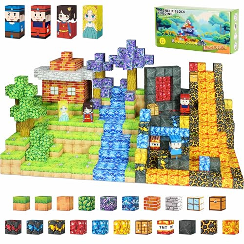 Yolla Loos Set di Mattoncini Magnetici da Costruzione, 150 Pezzi, Giocattolo Montessori, Regalo per Bambini dai 3 Anni