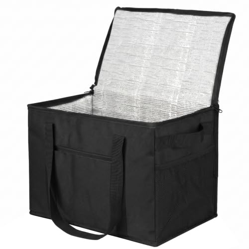 Beautyshow Cooler Bag, 30L Large Insulated Cool Bag, Heavy Duty Grocery Shopping Bags with Reinforced Bottom, Thick Lined, Foldable Thermal Food Delivery Bags for Picnic, Beach, BBQ, Camping, Travel