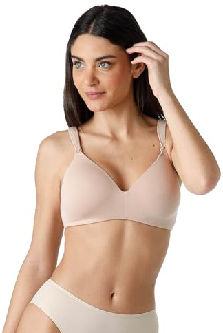 Lovable Reggiseno Allattamento Senza Ferretto | Cotone Bio | Clips Apribili con Una Mano | Coppe Leggermente Imbottite | maternità e Gravidanza Donna, Cipria, 38 / 5D